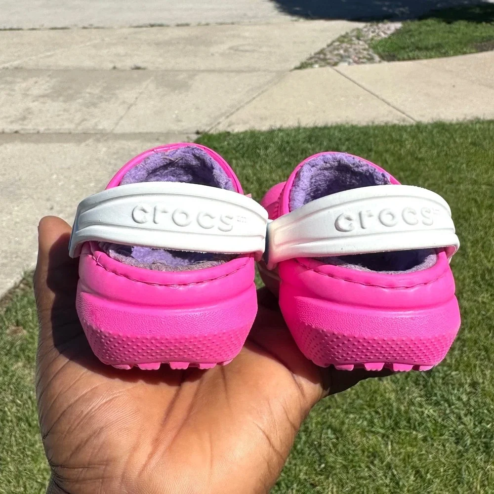 Crocs Kids Classic Lined Clogs Toddler Size 5 Neon Pink Purple Sandals